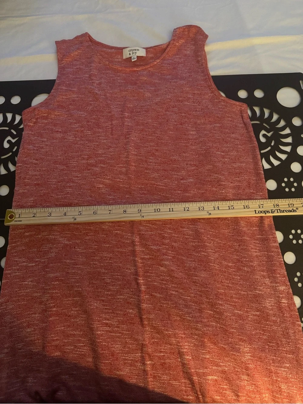 Crown & Ivy‎ Coral Sleeveless Swing Dress XL Casual Knit Midi